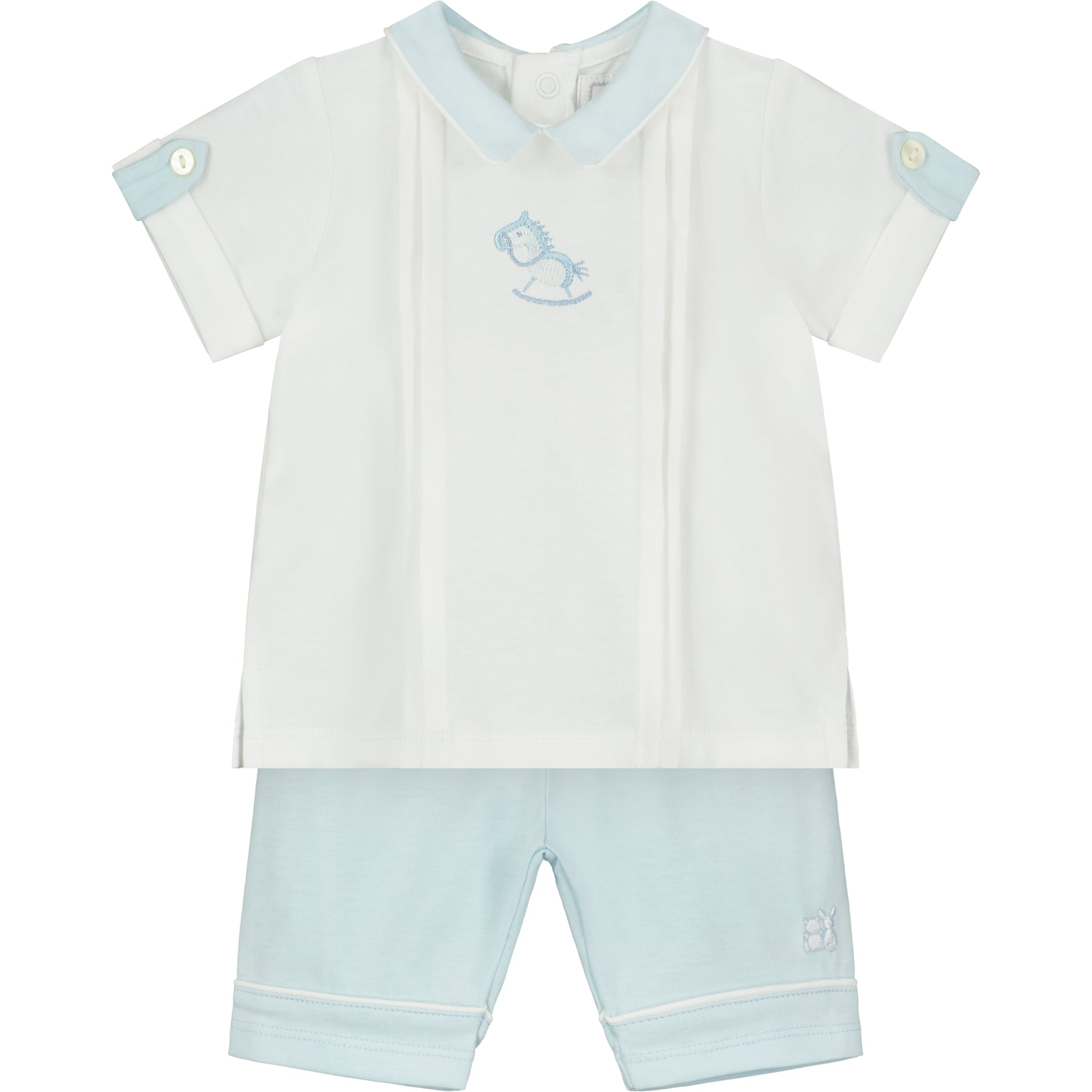 Bimbalo boys take me home outfit with rocking horse design made in Italy 7317 main image 1