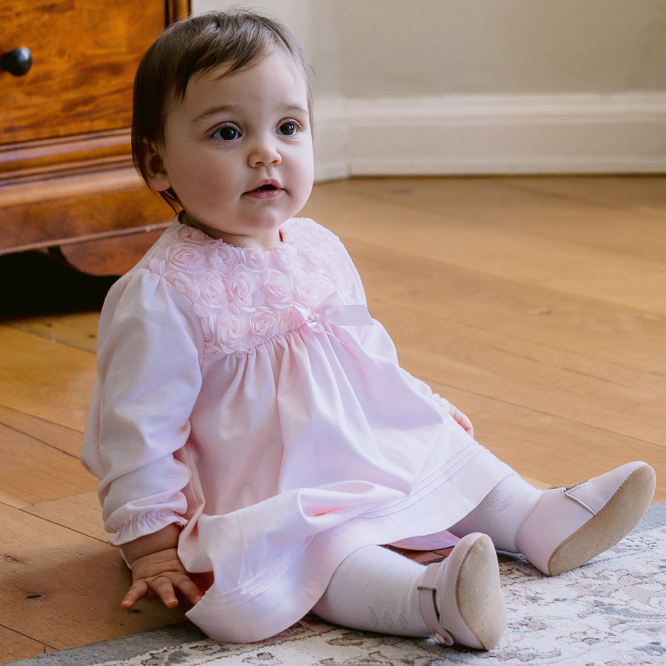 Elsie Baby Girl Party Dress & Tights Emile et Rose