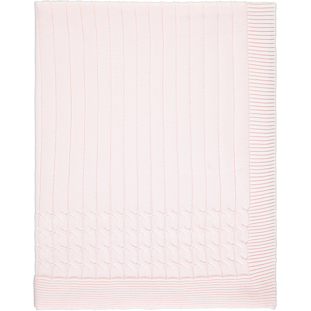Gillian Pink Knit Baby Blanket - Emile et Rose