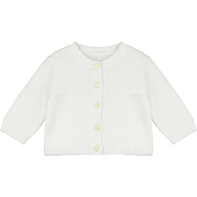 Cypress White Knit Baby Cardigan