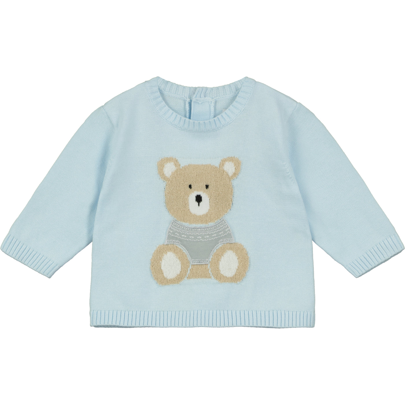 Enzo Blue Knit Teddy Trouser Set with Hat
