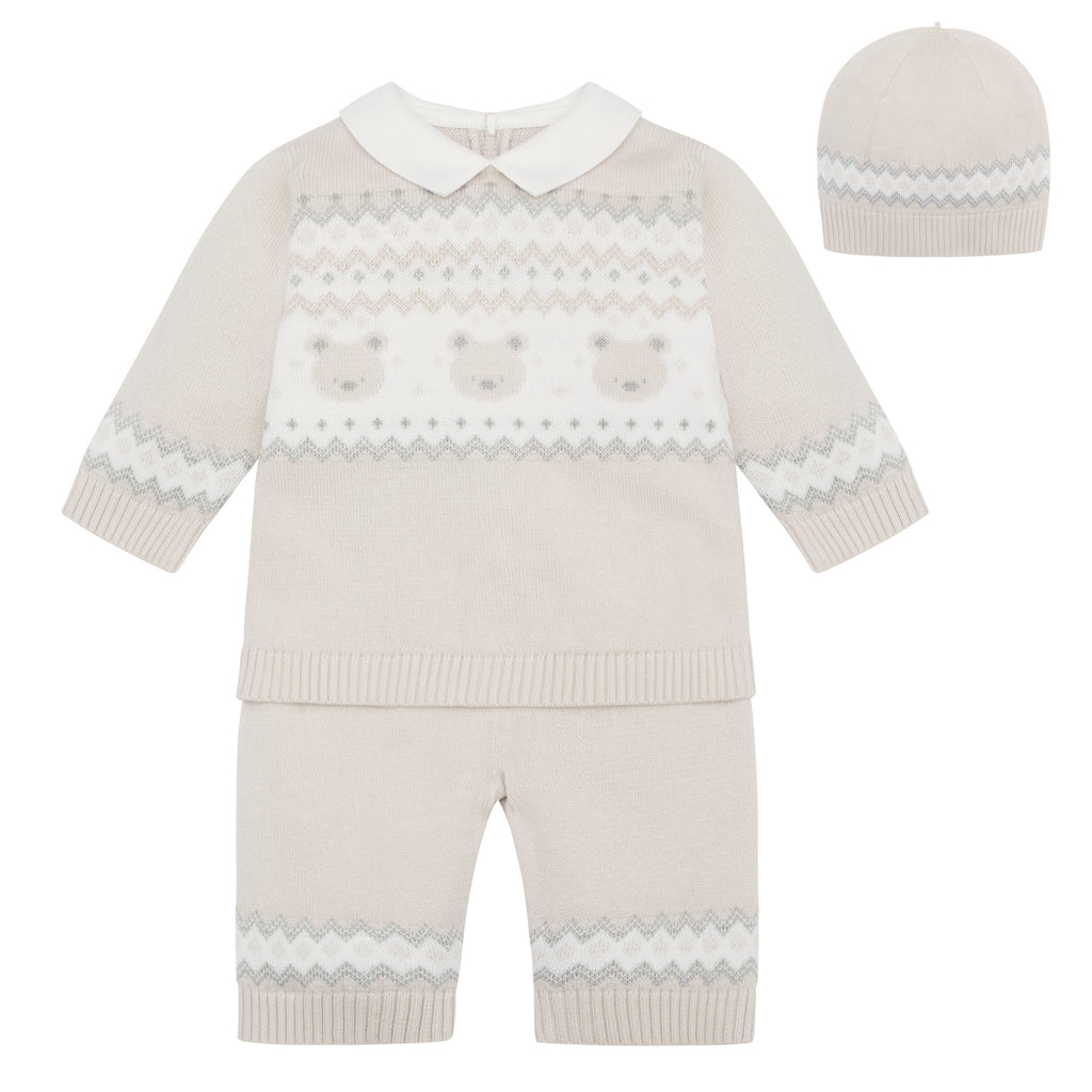 Kipling Stone Cotton Knitted Teddy Outfit & Hat Set