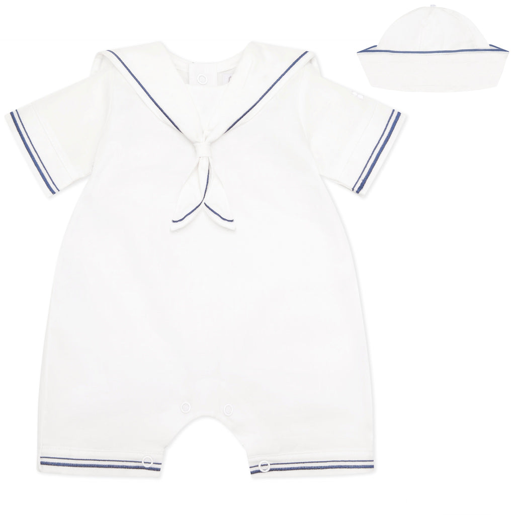 Jaden Linen Sailor Romper Hat