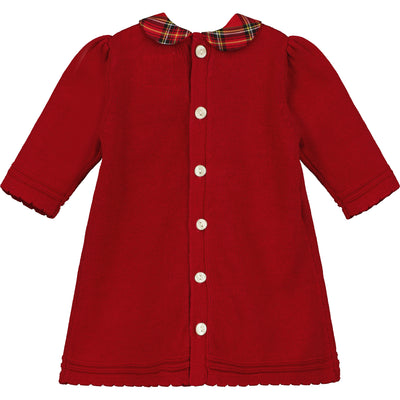 Rotes gestricktes Elizabeth-Partykleid für Babys