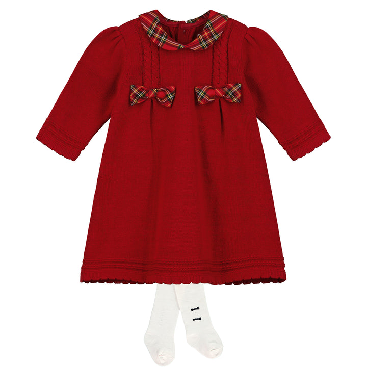 Elizabeth Red Knit Baby Girl Party Dress Special Occasion Baby