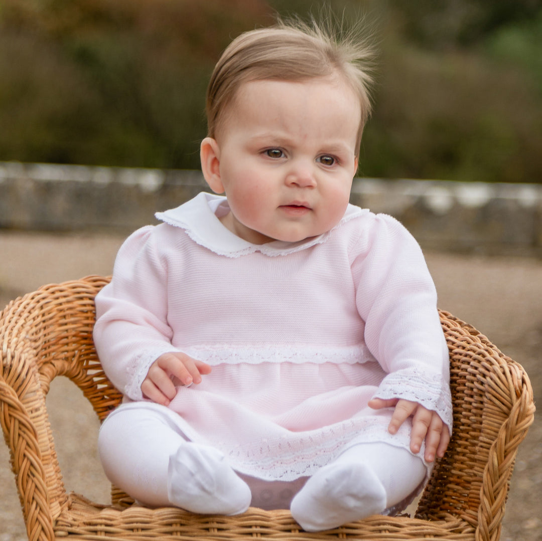 Millie Girls Pink Knit Dress & Tights