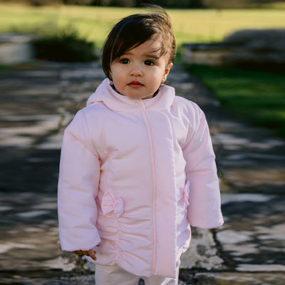 Evelyn Baby Mädchen Winterjacke aus Mikrofaser mit Kapuze