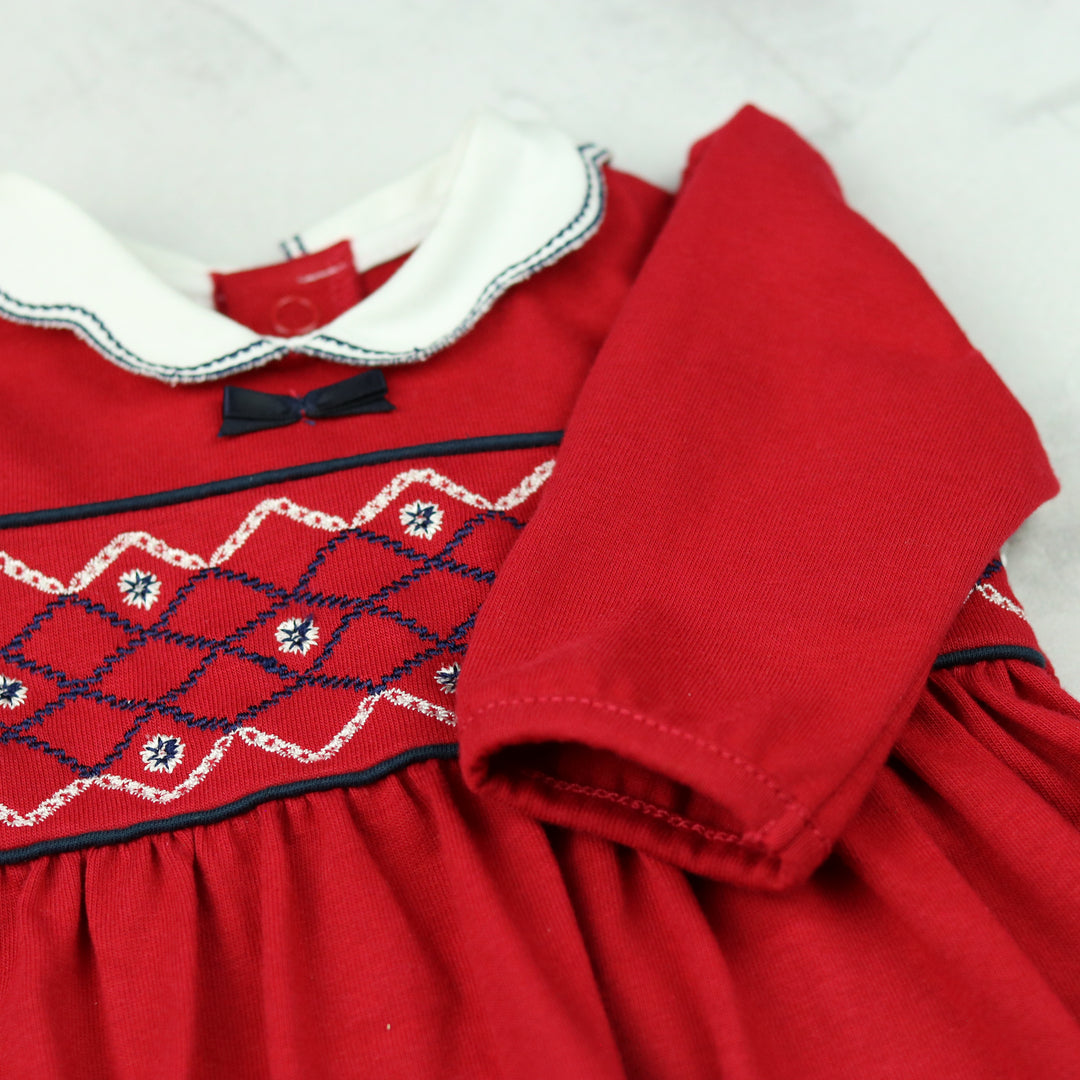Christie Red Baby Dress with Tights - Christmas Dress for Baby Girls | Emile et Rose Christie Red Baby Dress with Tights - Christmas Dress for Baby Girls | Emile et Rose