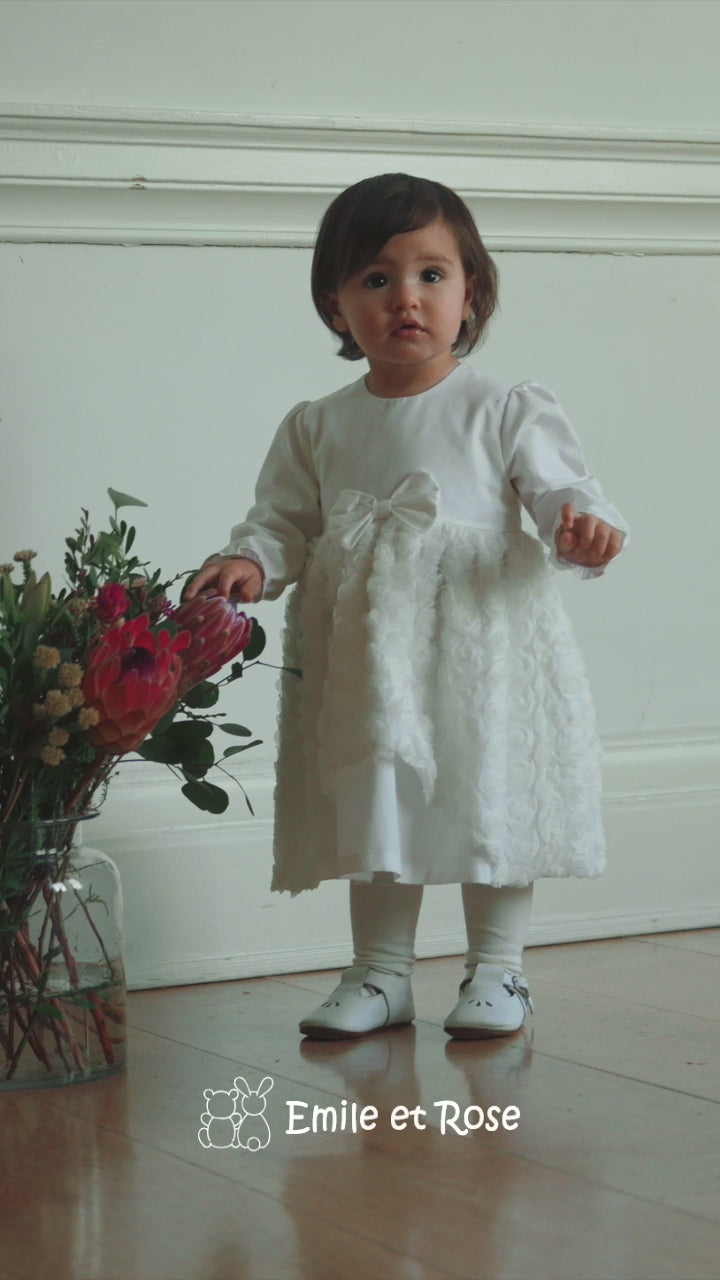 Coco Ivory Baby-Mädchen-Partykleid mit Strumpfhosen