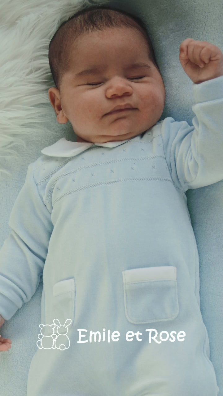 Eamon Velour Baby-Strampler für Jungen