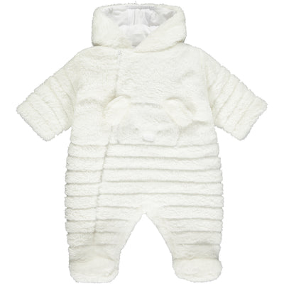 Abel White Unisex Fleece Baby Pramsuit