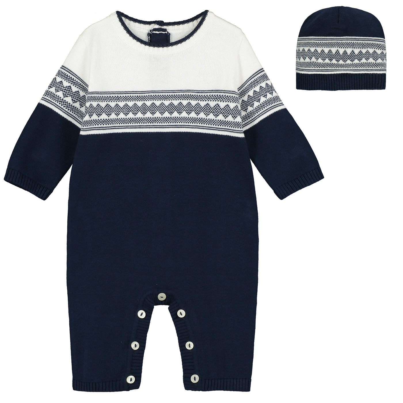 Cameron Navy Fairisle Knit All in One