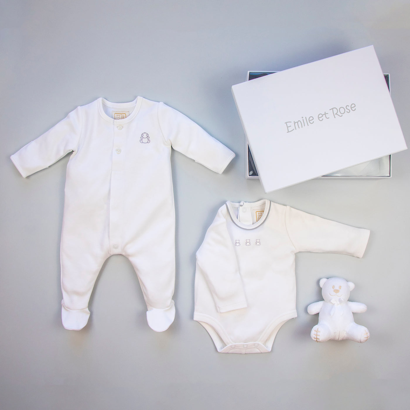 Tatum White Unisex Baby Gift Set