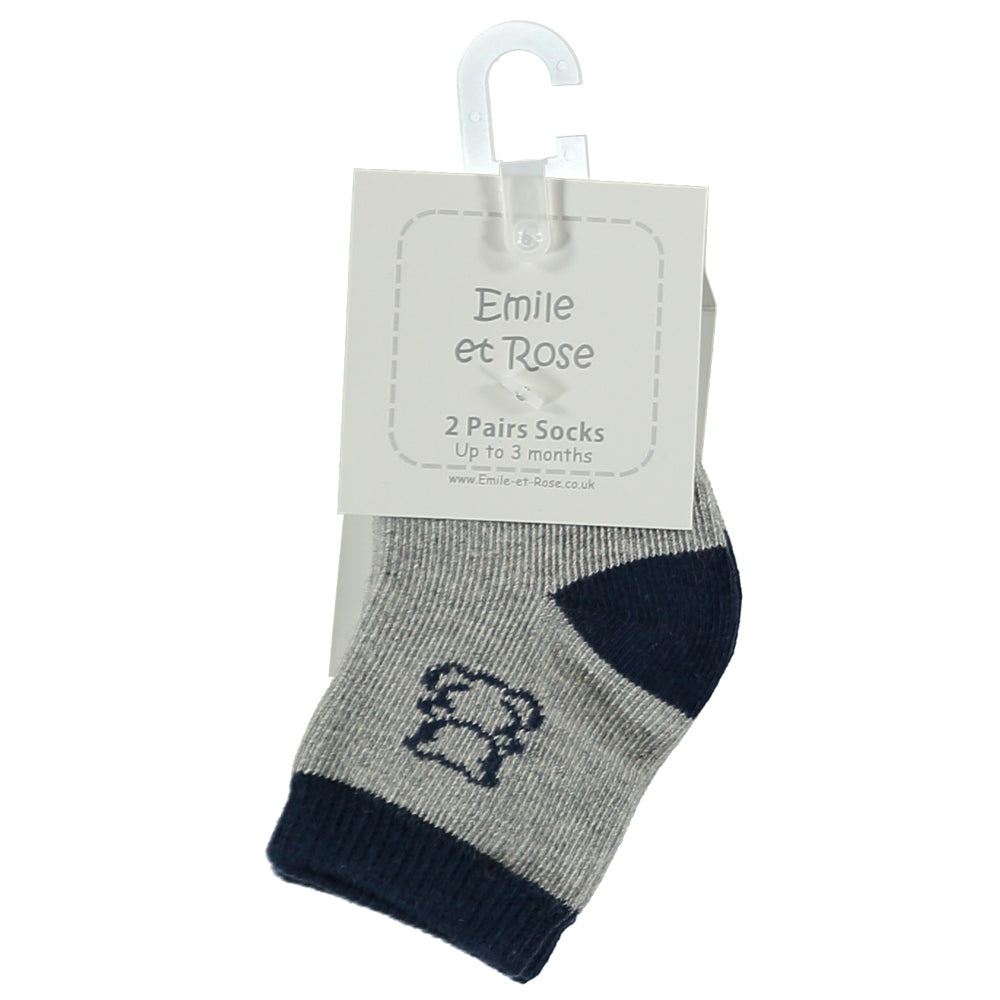 Alpine Boys Socks Twin Pack, Navy and Grey - Emile et Rose