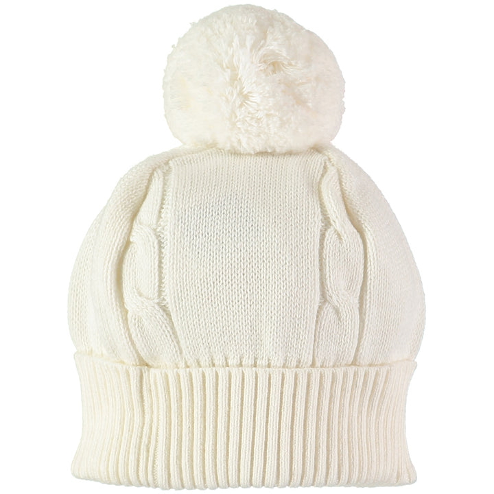 Fuzzy Ivory Baby Bobble Hat - Baby Hat | Emile et Rose