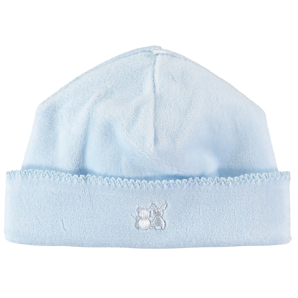 Novel Baby Boys Blue Velour Pull On Hat Baby Hat Emile et Rose