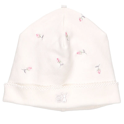 Romy White Rosebud Baby Pull - On Hat - Emile et Rose