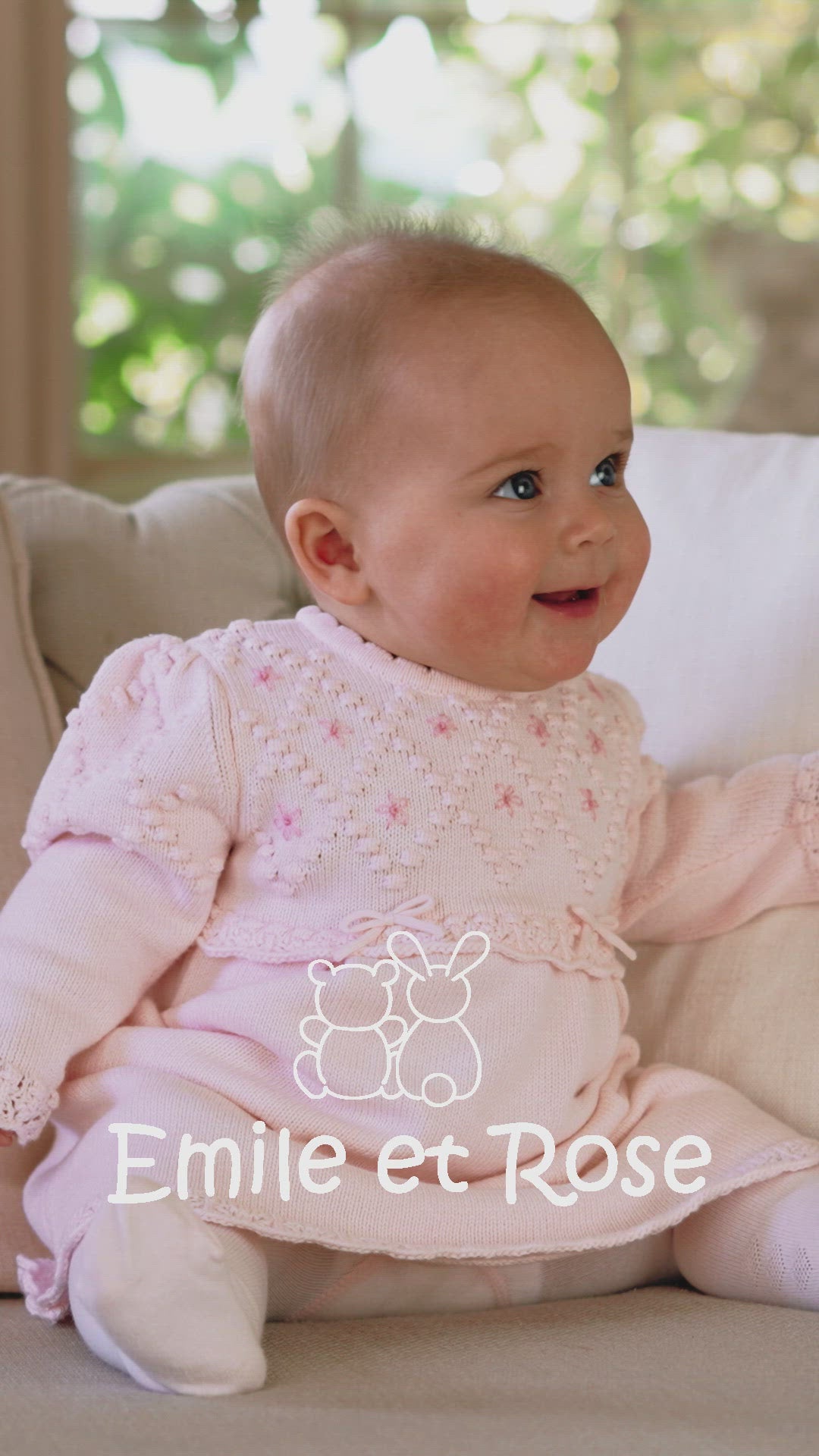 Clare Strickkleid für Babys mit Strumpfhosen