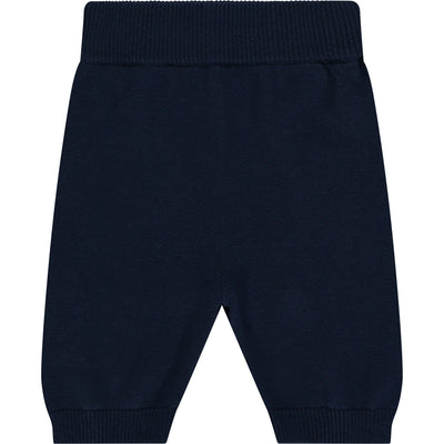 Declan Navy Knit Baby Boys Trouser Set with Hat