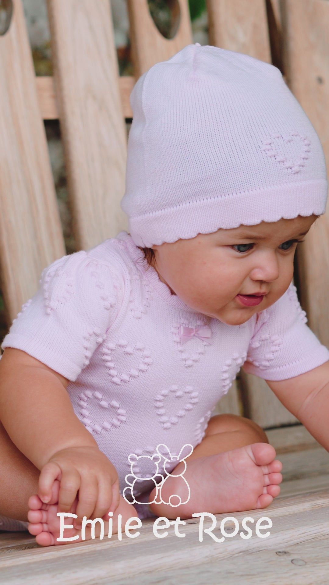 Dory Knit Baby-Mädchen-Strampler und Mütze