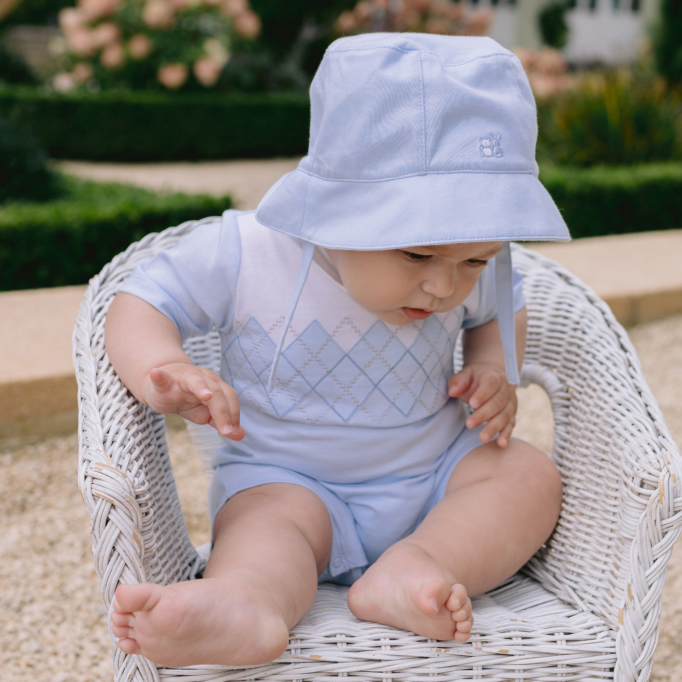 David Blue Baby Romper & Hat
