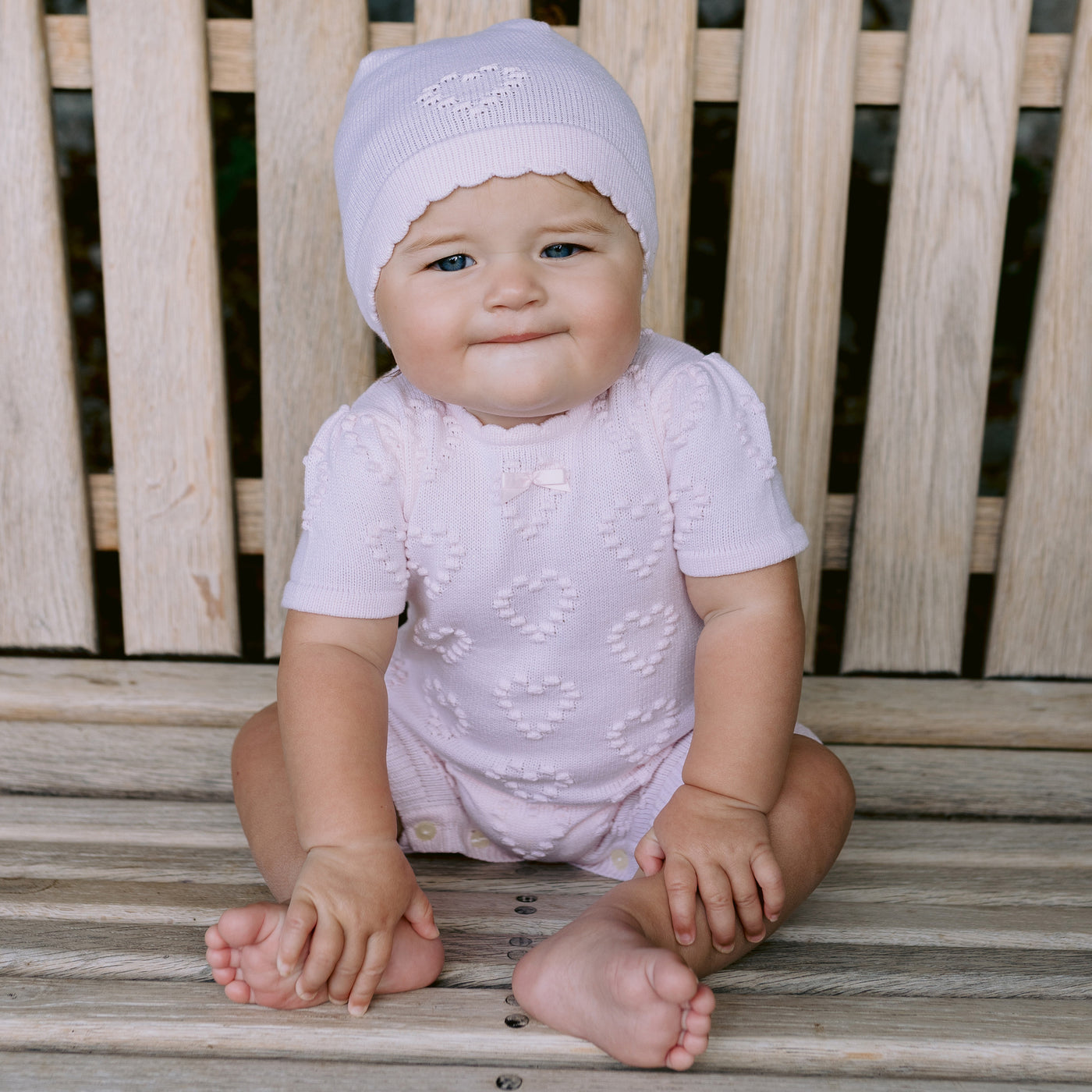 Dory Knit Baby-Mädchen-Strampler und Mütze