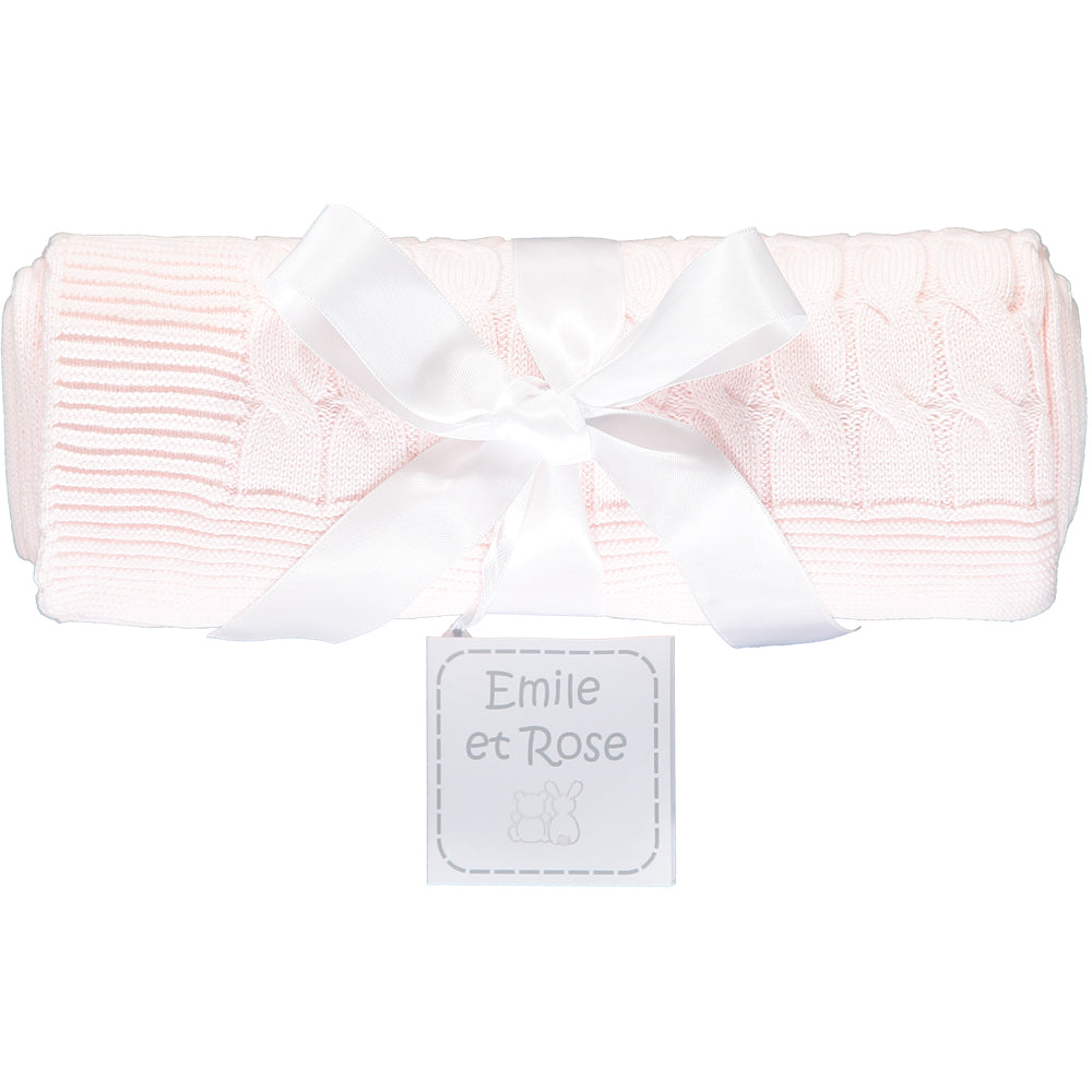 Glacier White Knit Baby Blanket - Emile et Rose
