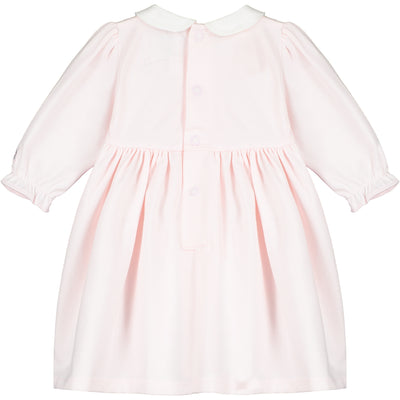 Cerise Pleated Girls Dress with Tights
