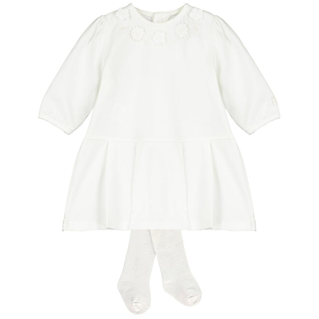 Celeste Dress Flower Detail & Tights