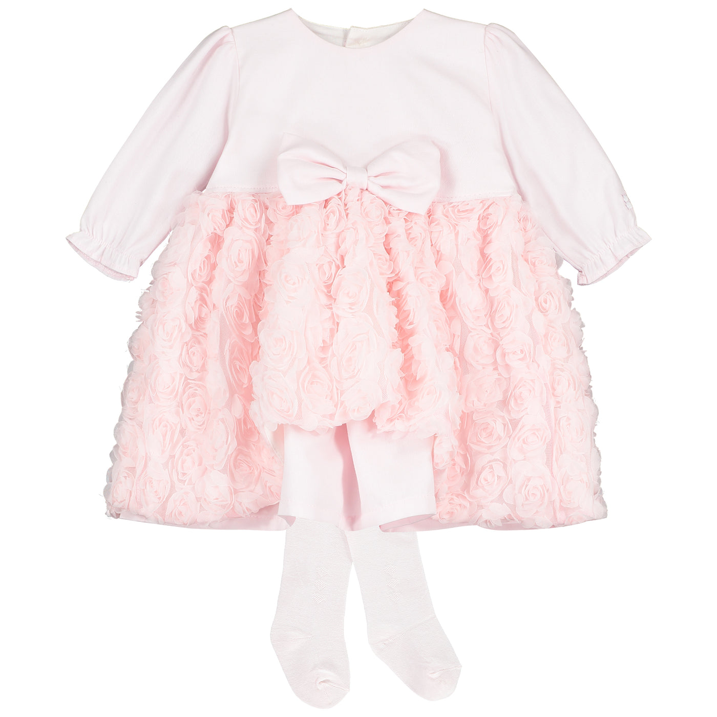 Coco Pink Baby-Mädchen-Partykleid mit Strumpfhosen
