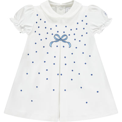 Dotty Navy Spotty Baby Dress