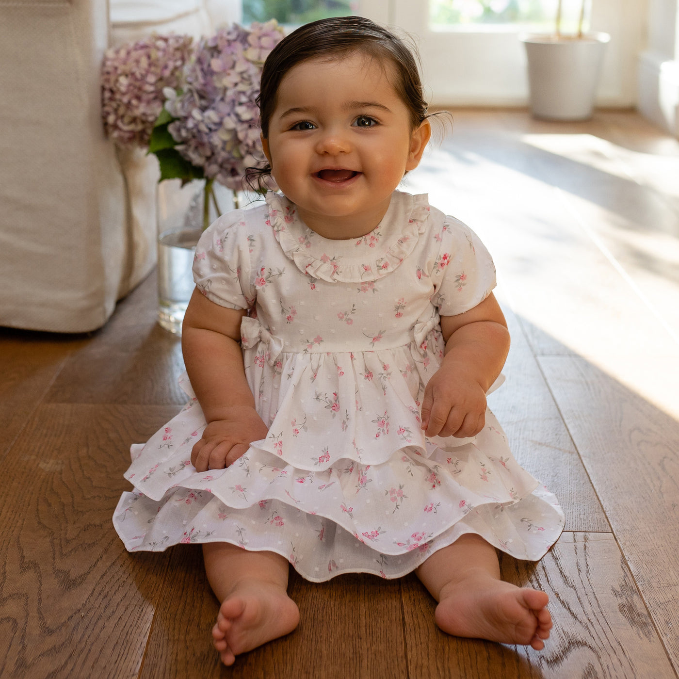 Daisy Pink Floral Baby Dress